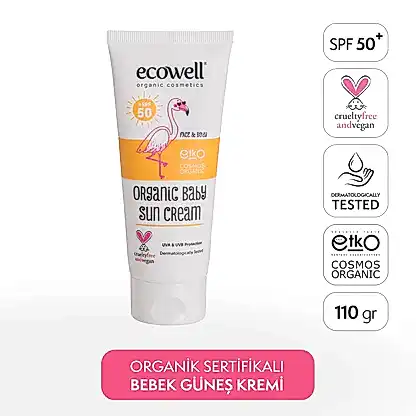 Sertifikalı Organik Bebek Güneş Kremi SPF 50 - 110 gr