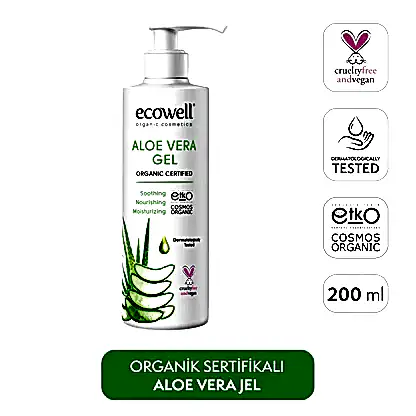 Sertifikalı Organik Aloe Vera Jel - 200 ml