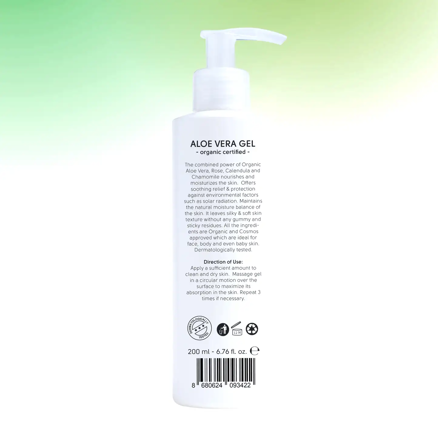 Sertifikalı Organik Aloe Vera Jel - 200 ml