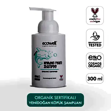 Sertifikalı Organik Yenidoğan Köpük Şampuan - 300 ml